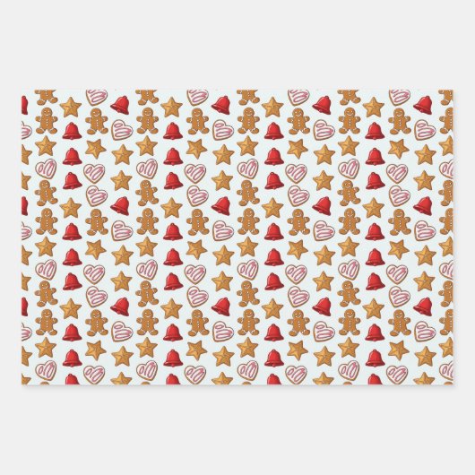 Cute kawaii penguin and gingerbread  inpakpapier vel (Voorkant 2)