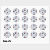 Cute Kawaii Penguin Hot Cocoa Pattern Ronde Sticker (Vel)