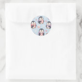 Cute Kawaii Penguin Hot Cocoa Pattern Ronde Sticker (Tas)