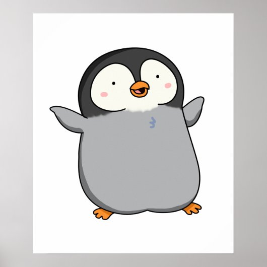 Cute Kawaii Penguin Poster (Voorkant)