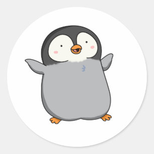 Cute Kawaii Penguin Ronde Sticker