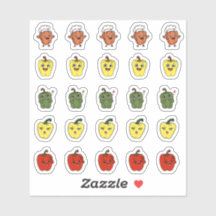 Cute Kawaii Peper Karakter Sticker Vel