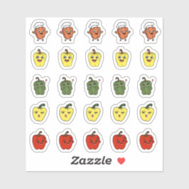 Cute Kawaii Peper Karakter Sticker Vel