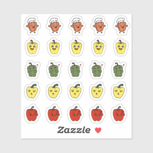 Cute Kawaii Peper Karakter Sticker Vel (Vel)