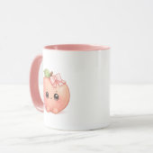 Cute Kawaii Perzik Koffiemok Mok (Voorkant links)