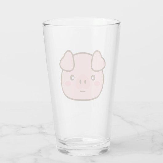 Cute Kawaii Pig Glas (Achterkant)