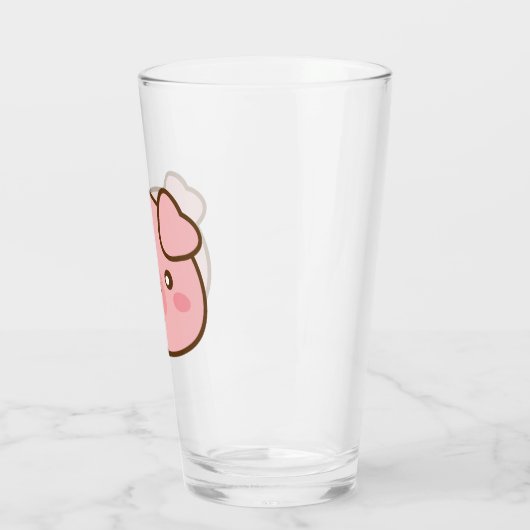 Cute Kawaii Pig Glas (Links)