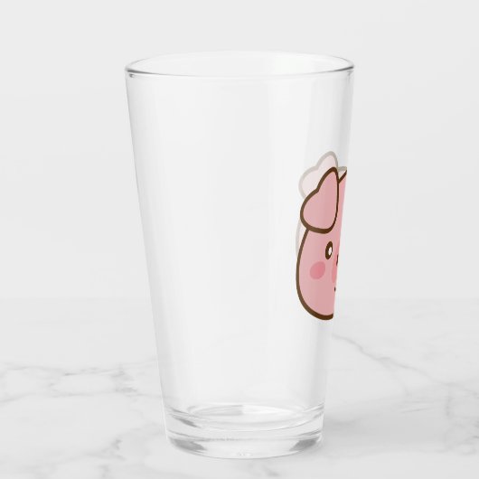 Cute Kawaii Pig Glas (Rechts)