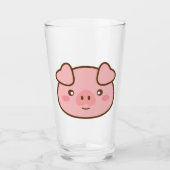 Cute Kawaii Pig Glas (Voorkant)