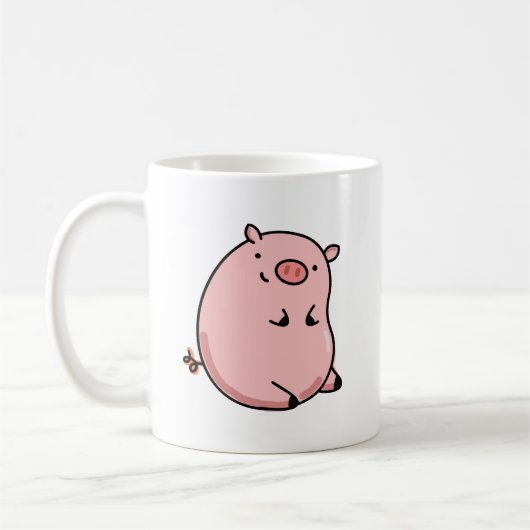 Cute Kawaii Pig Koffiemok (Links)