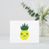Cute Kawaii Pineapple Feestdagenkaart (Staand voorkant)