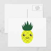 Cute Kawaii Pineapple Feestdagenkaart (Voorkant / Achterkant)