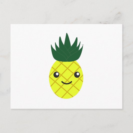 Cute Kawaii Pineapple Feestdagenkaart (Voorkant)