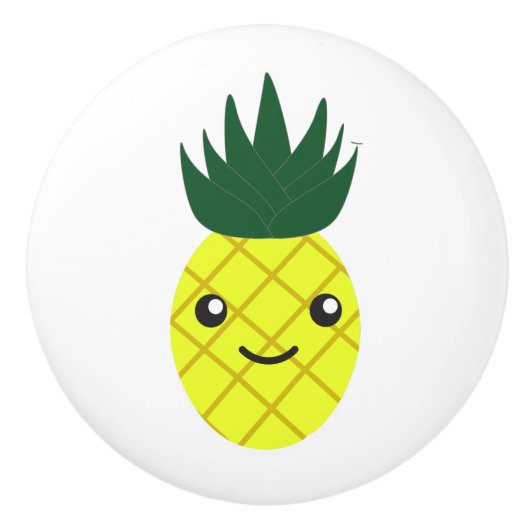 Cute Kawaii Pineapple Keramische Knop (Voorkant)