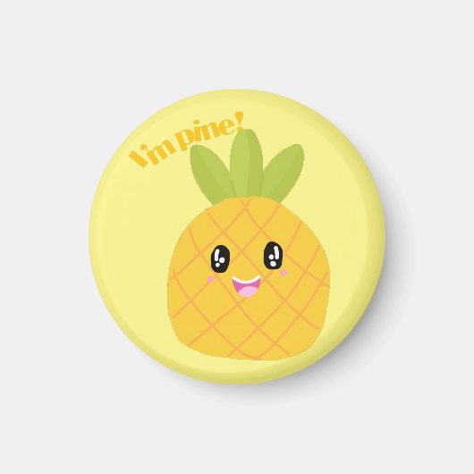 Cute kawaii Pineapple Magneet (Voorkant)