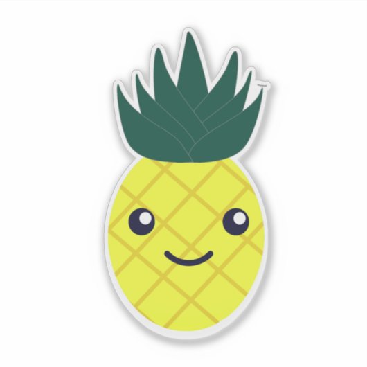 Cute Kawaii Pineapple Sticker (Voorkant)