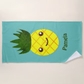 Cute Kawaii Pineapple Strandlaken (Voorkant)