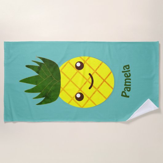 Cute Kawaii Pineapple Strandlaken (Voorkant)