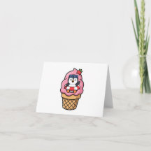 Cute Kawaii Pinguïn Ijsje Zomer BSticker