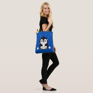Cute Kawaii Pinguïn Winter Boodschappentas Tote Bag