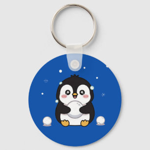 Cute Kawaii Pinguïn Winter Sleutelhanger