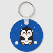 Cute Kawaii Pinguïn Winter Sleutelhanger (Achterkant)
