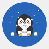 Cute Kawaii Pinguïn Winter Sticker (Voorkant)