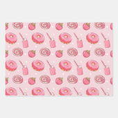 Cute Kawaii Pink Aesthetic Foods Seamless Pattern Inpakpapier Vel (Voorkant 2)