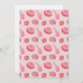 Cute Kawaii Pink Aesthetic Foods Seamless Pattern Kaart (Voorkant / Achterkant)