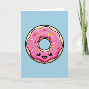 Cute Kawaii Pink Donut Kaart