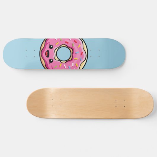 Cute Kawaii Pink Donut Persoonlijk Skateboard (Horizontaal)