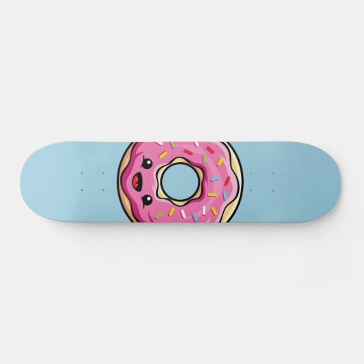 Cute Kawaii Pink Donut Persoonlijk Skateboard (Horizontaal)