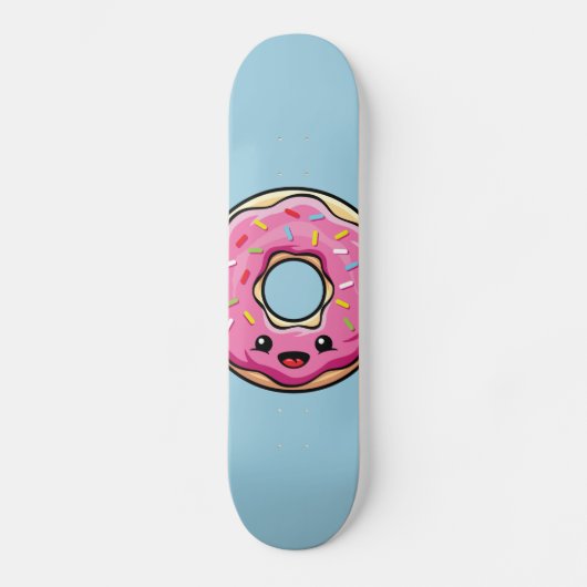 Cute Kawaii Pink Donut Persoonlijk Skateboard (Voorkant)