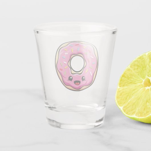 Cute Kawaii Pink Donut Shot Glas (Achterkant)