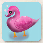 Cute Kawaii Pink Duck & Hearts Nursery Art Bier Onderzetter<br><div class="desc">Quack up a smile with this incredibly cute pink duck design! This unique illustration features a glossy, 3D-style duck with a soft, textured wing, looking lovingly at floating pink hearts. It's an adorable and modern take on a classic childhood favorite. Perfect for decorating a baby girl's nursery, making a sweet...</div>