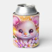 Cute Kawaii Pink Mouse Blikjeskoeler (Blikje Voorkant)