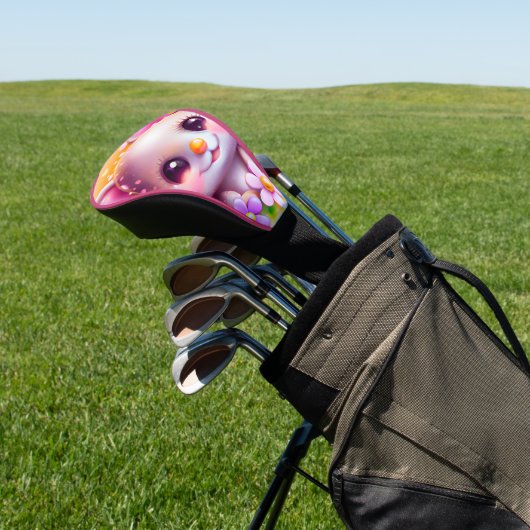 Cute Kawaii Pink Mouse Golfheadcover (Insitu)
