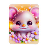 Cute Kawaii Pink Mouse Magneet (Verticaal)
