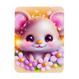 Cute Kawaii Pink Mouse Magneet