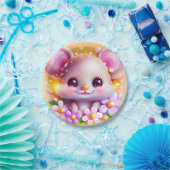 Cute Kawaii Pink Mouse Papieren Bordje (Feest)