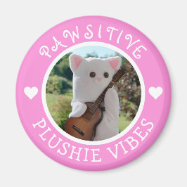Cute Kawaii Pink Pawsitive Plushie Vibes Photo Magneet