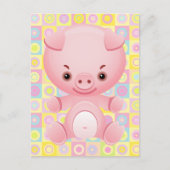 Cute Kawaii PINK pIG Pattern Briefkaart (Voorkant)