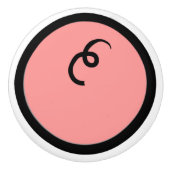 Cute Kawaii Pink Piggy Curly Tail Terug Keramische Knop (Voorkant)