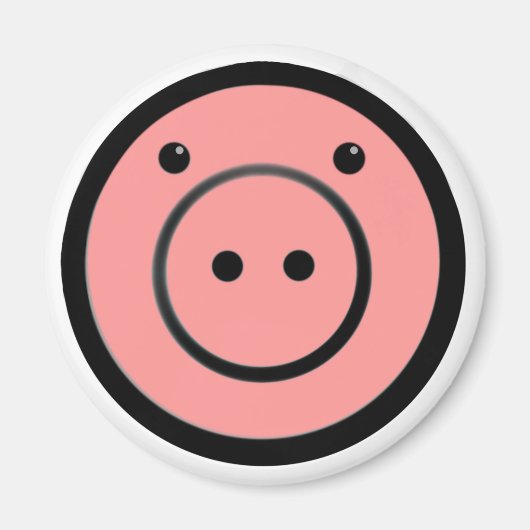 Cute Kawaii Pink Piggy Vector Art Magneet (Voorkant)
