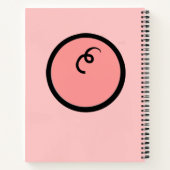 Cute Kawaii Pink Piggy Vector Art Notitieboek (Achterkant)