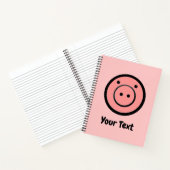 Cute Kawaii Pink Piggy Vector Art Notitieboek (Binnen)