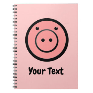 Cute Kawaii Pink Piggy Vector Art Notitieboek
