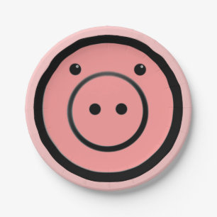 Cute Kawaii Pink Piggy Vector Art Papieren Bordje