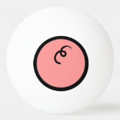 Cute Kawaii Pink Piggy Vector Art Pingpongbal (Achterkant)