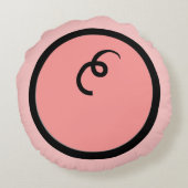 Cute Kawaii Pink Piggy Vector Art Rond Kussen (Achterkant)